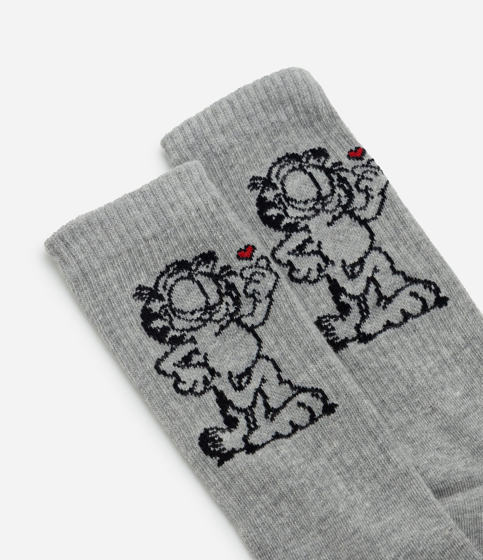 Meia em Algodão com Estampa do Garfield Cinza 4