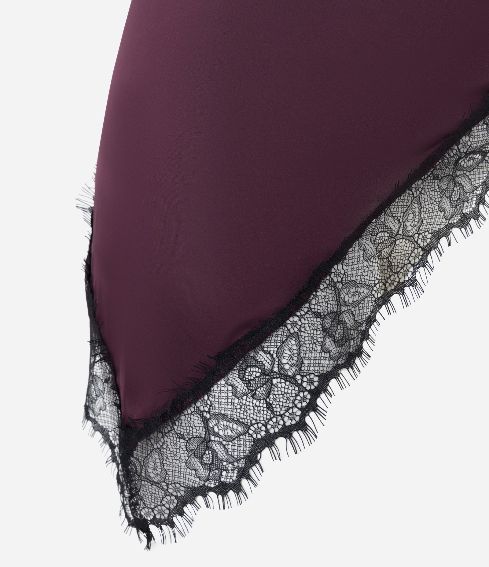 Lenço em Cetim com Detalhe em Renda Vinho 3