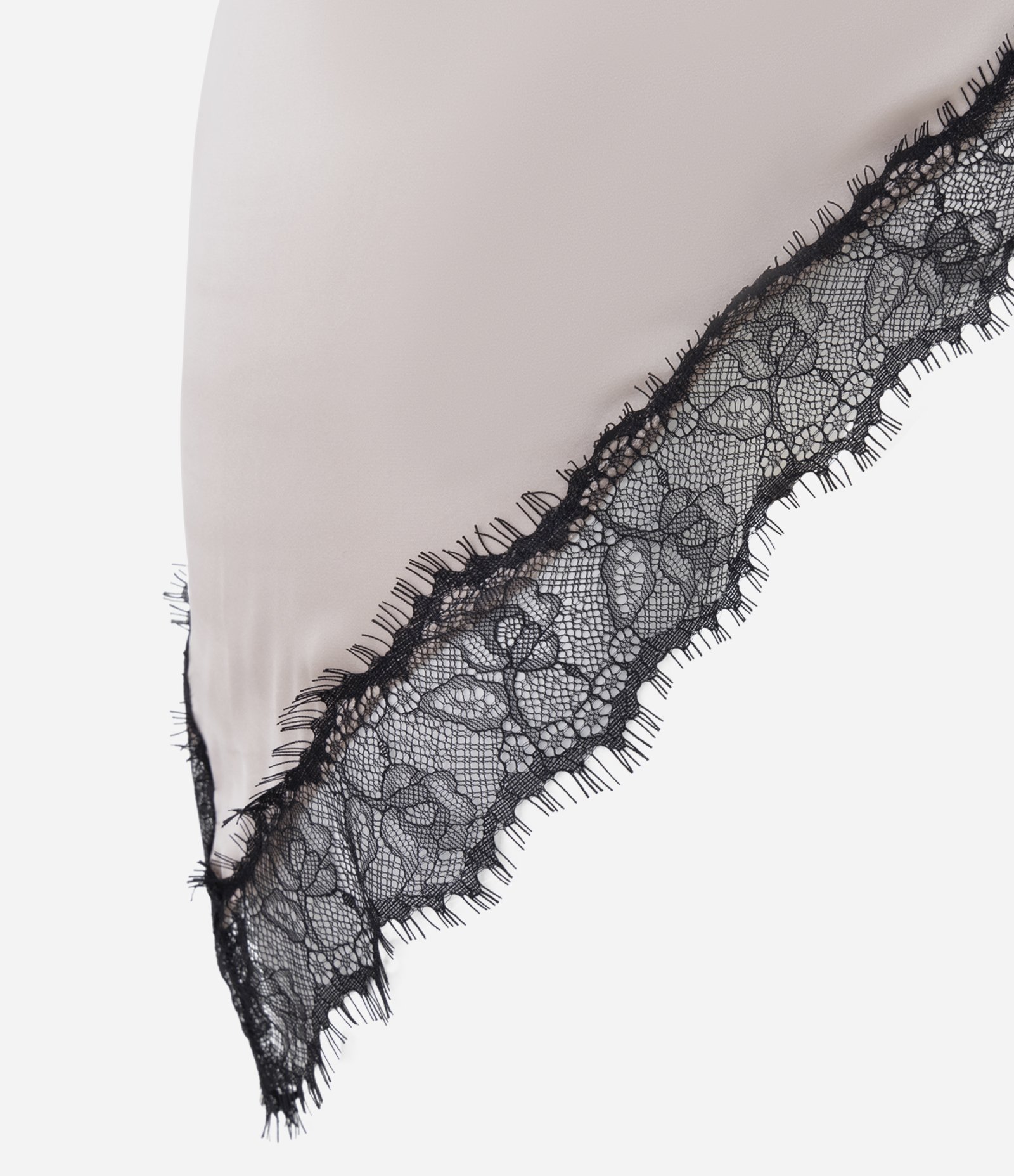 Lenço em Cetim com Detalhe em Renda Bege 3