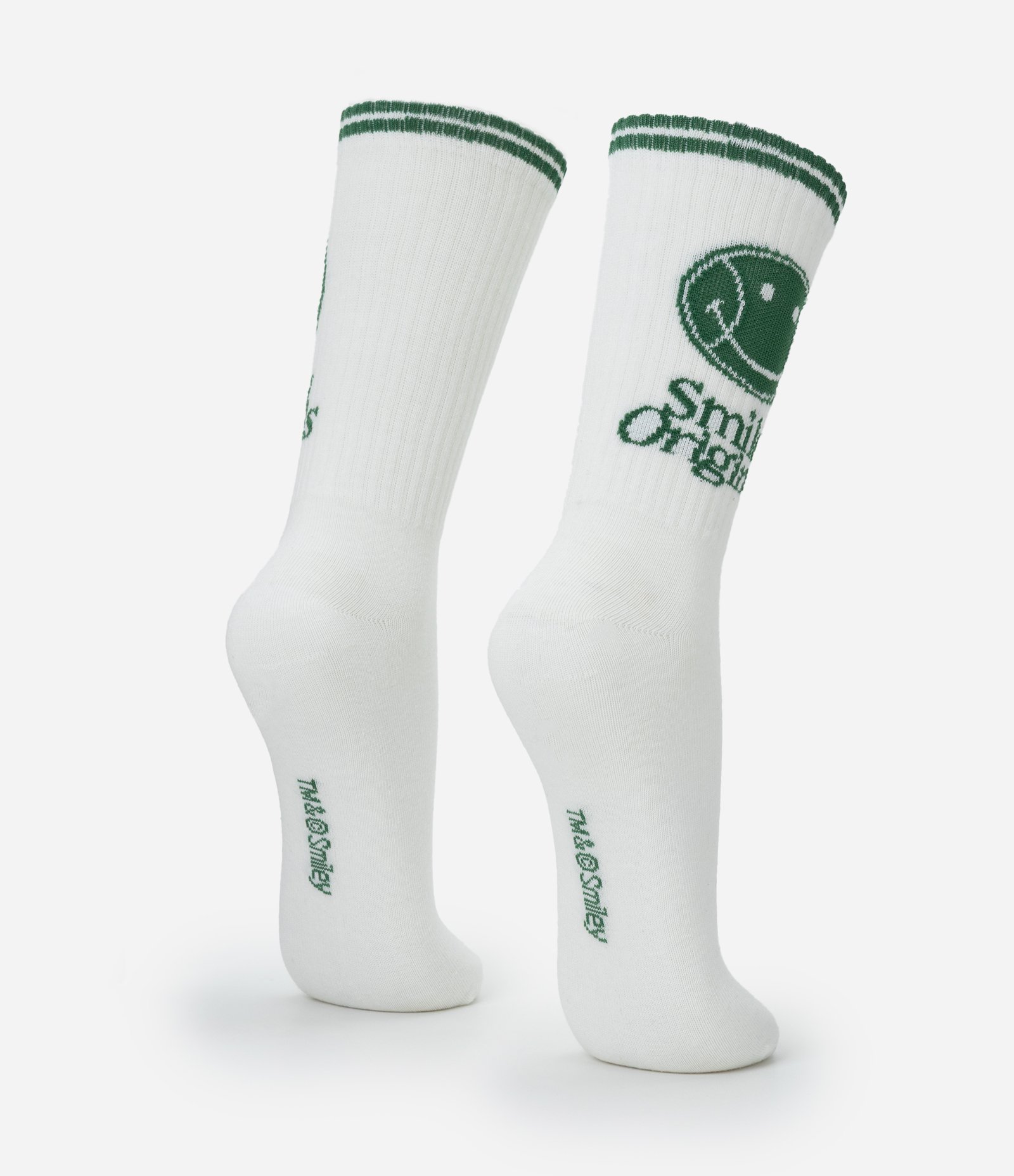 Meia Cano Alto em Algodão com Estampa Smiley Branco 3