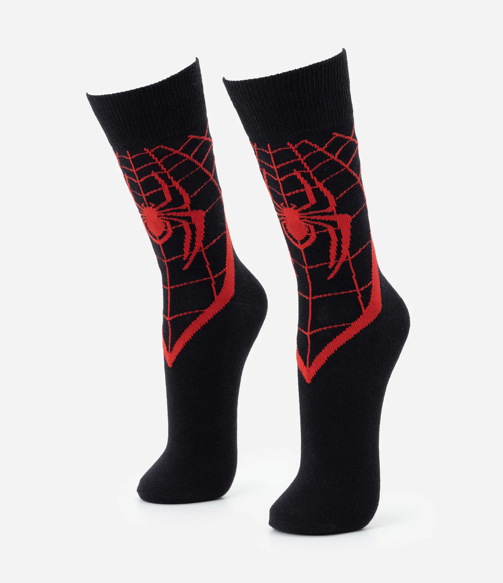 Meia Cano Longo Individual Algodao Personagem Licenciado Homem-Aranha Miles Morales Preto 1