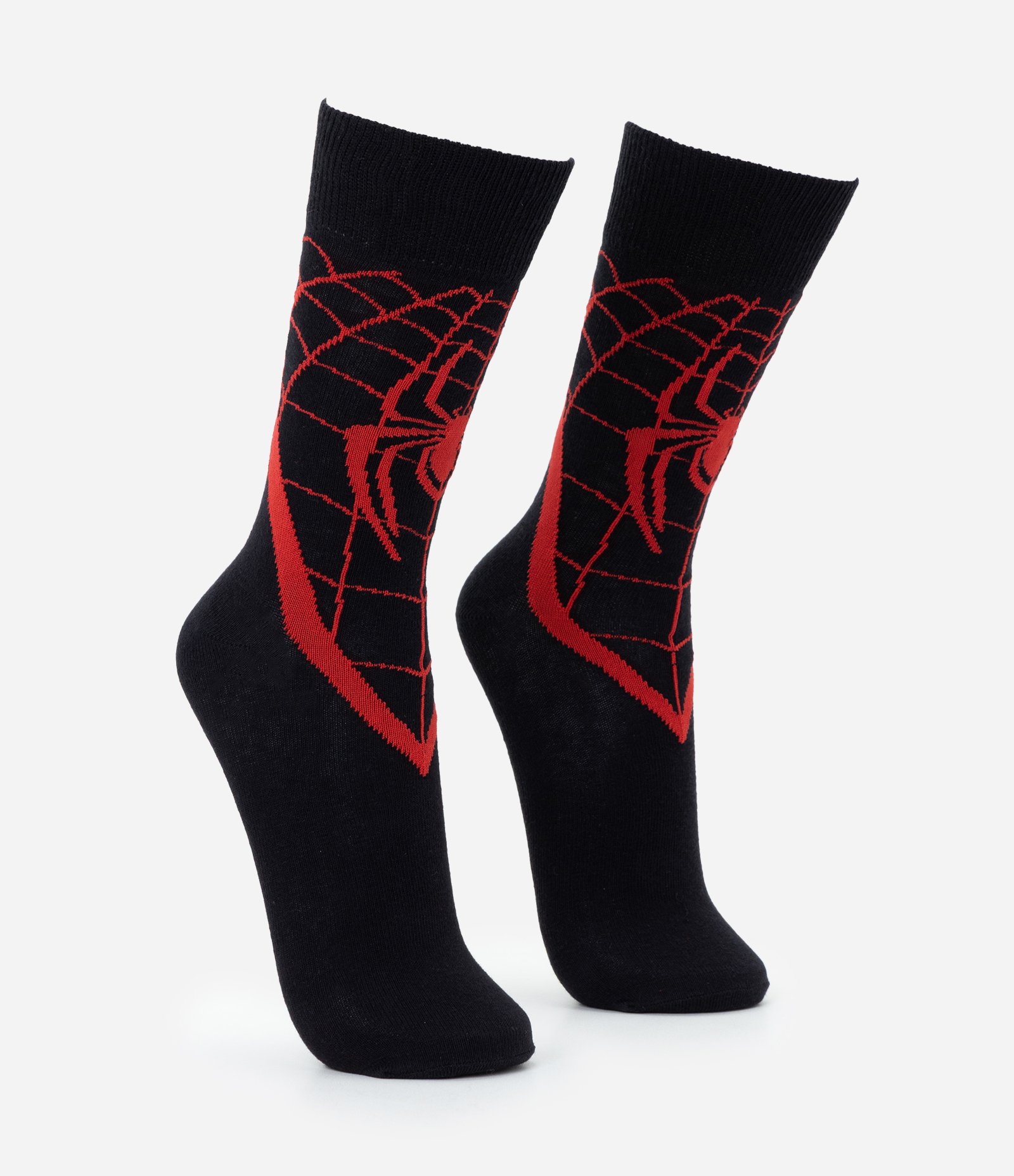 Meia Cano Longo Individual Algodao Personagem Licenciado Homem-Aranha Miles Morales Preto 2