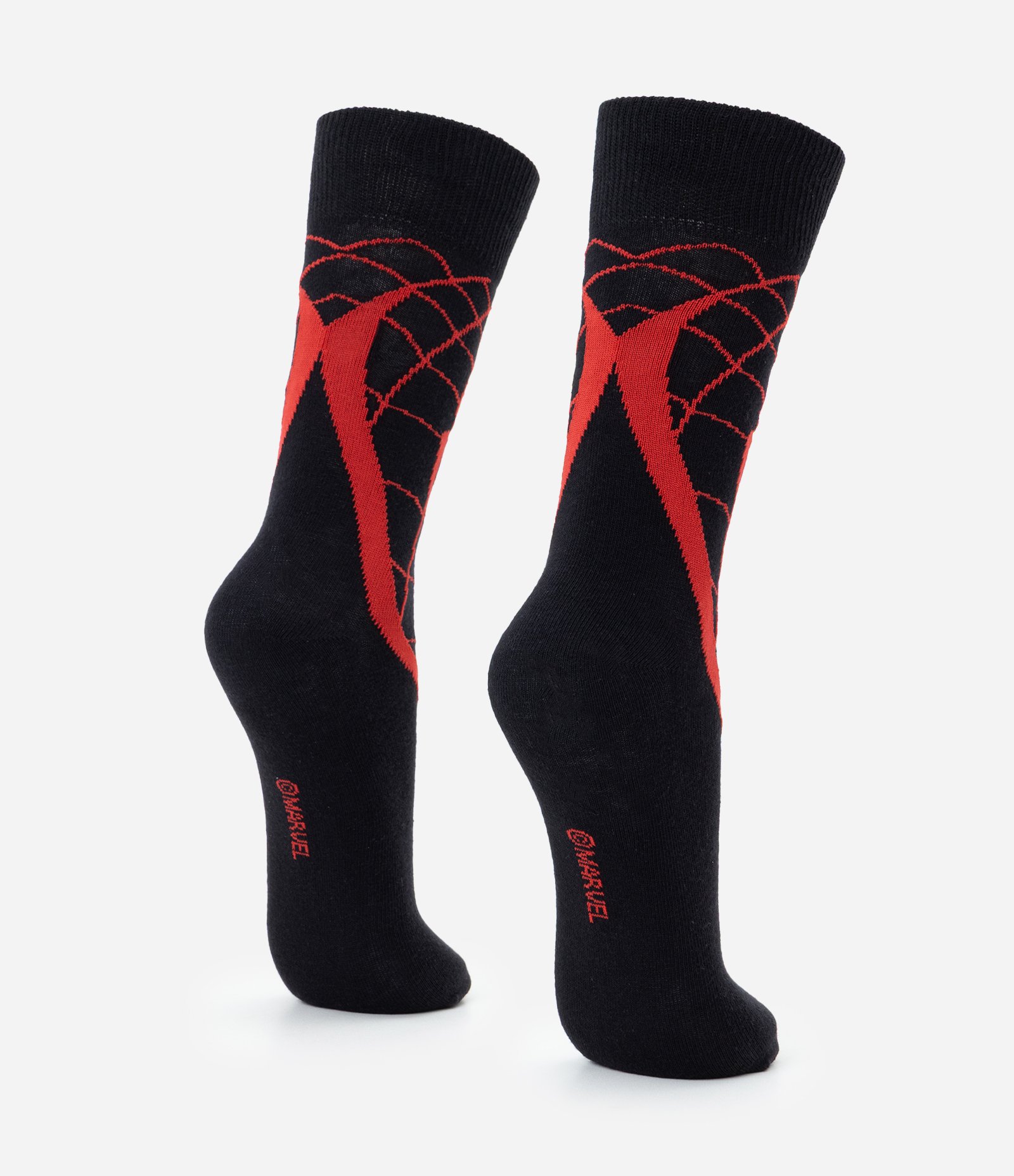 Meia Cano Longo Individual Algodao Personagem Licenciado Homem-Aranha Miles Morales Preto 3