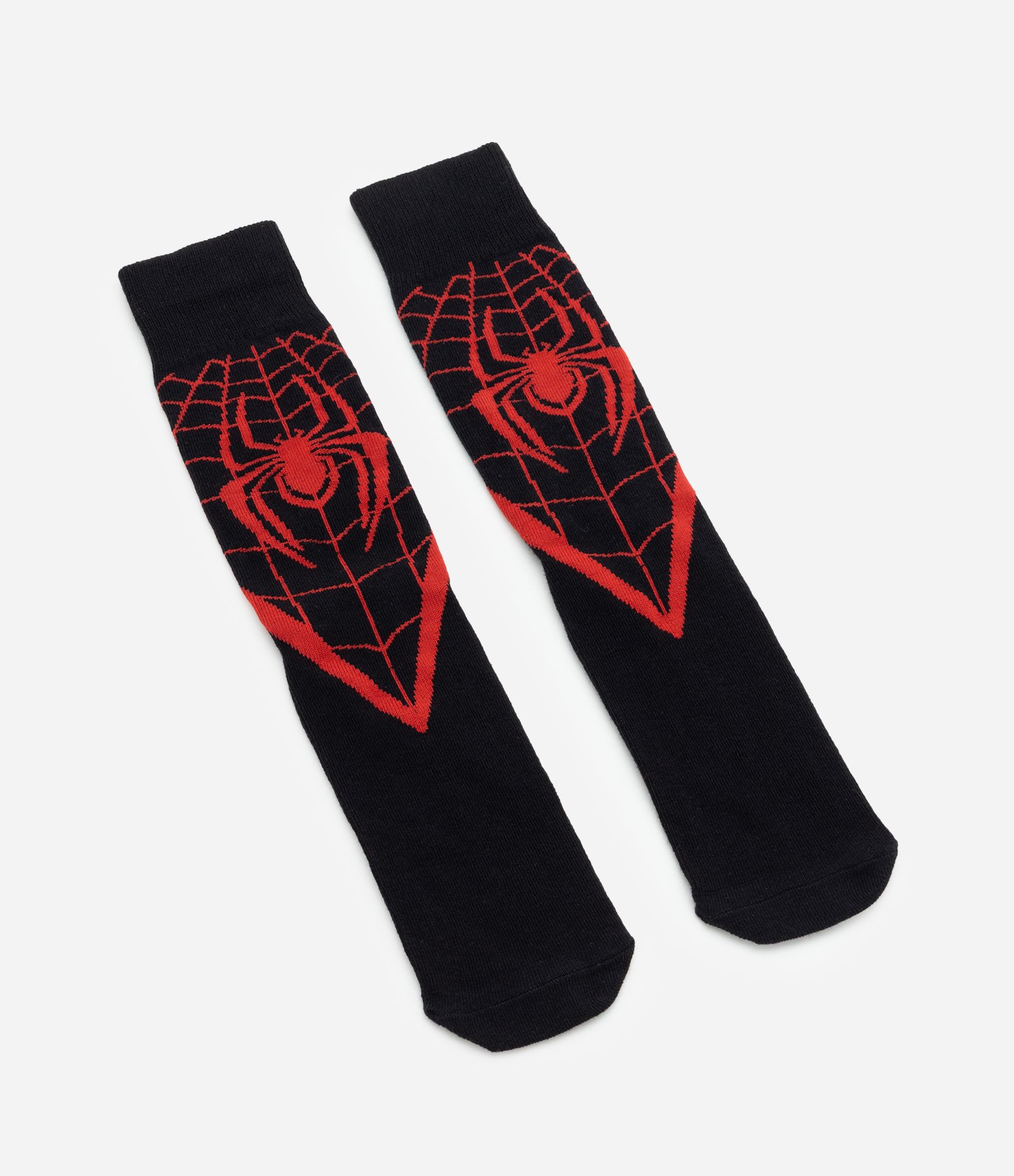 Meia Cano Longo Individual Algodao Personagem Licenciado Homem-Aranha Miles Morales Preto 4