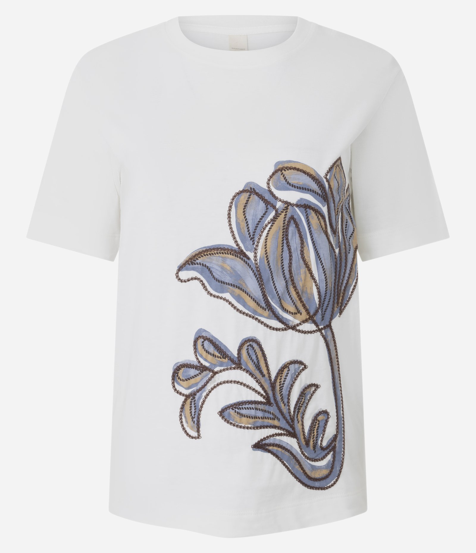 Blusa em Algodão com Estampa de Flor Bordada Branco 5