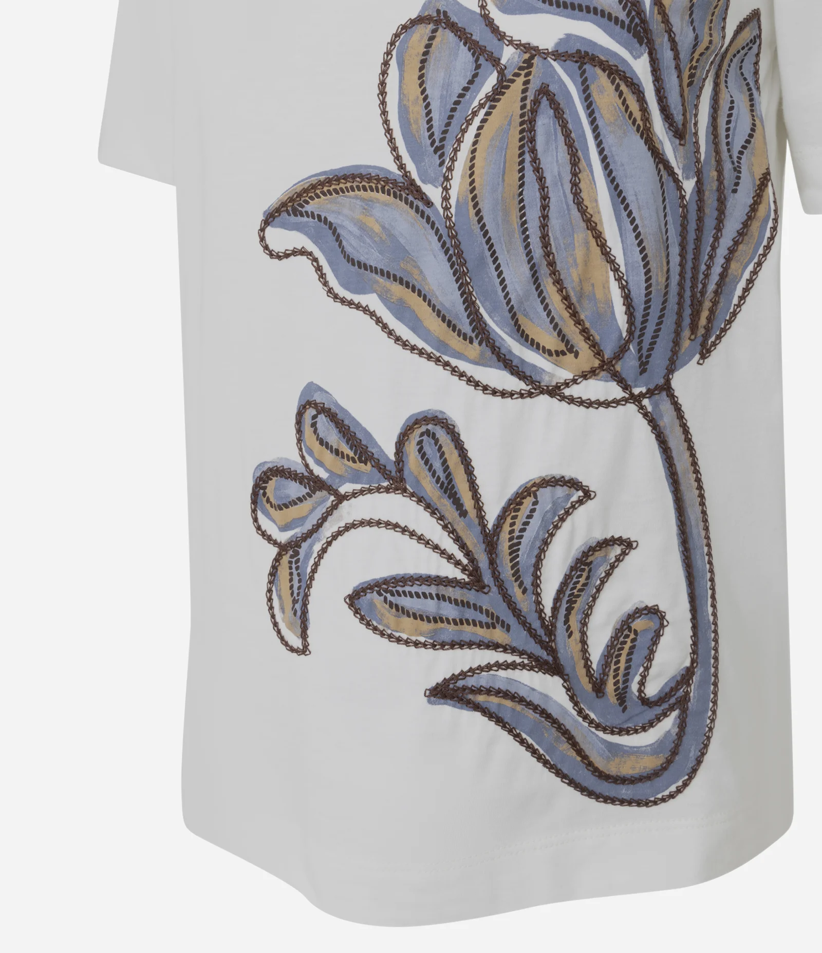 Blusa em Algodão com Estampa de Flor Bordada Branco 6
