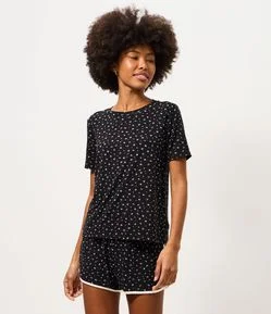 Pijama Curto em Viscolycra com Estampa Floral