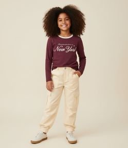 Camiseta Infantil Manga Longa New York - Tam 5 a 16 Anos