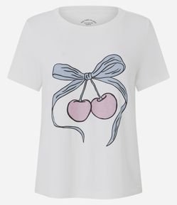 Blusa de Pijama em Viscolycra com Estampa de Cereja