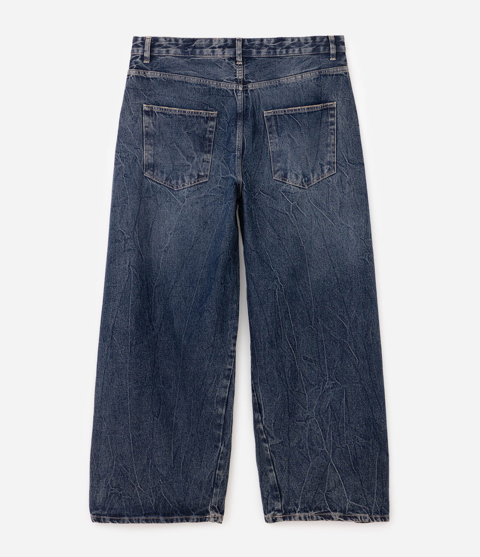 Calça Jeans Barrel com Costura Deslocada Azul 5