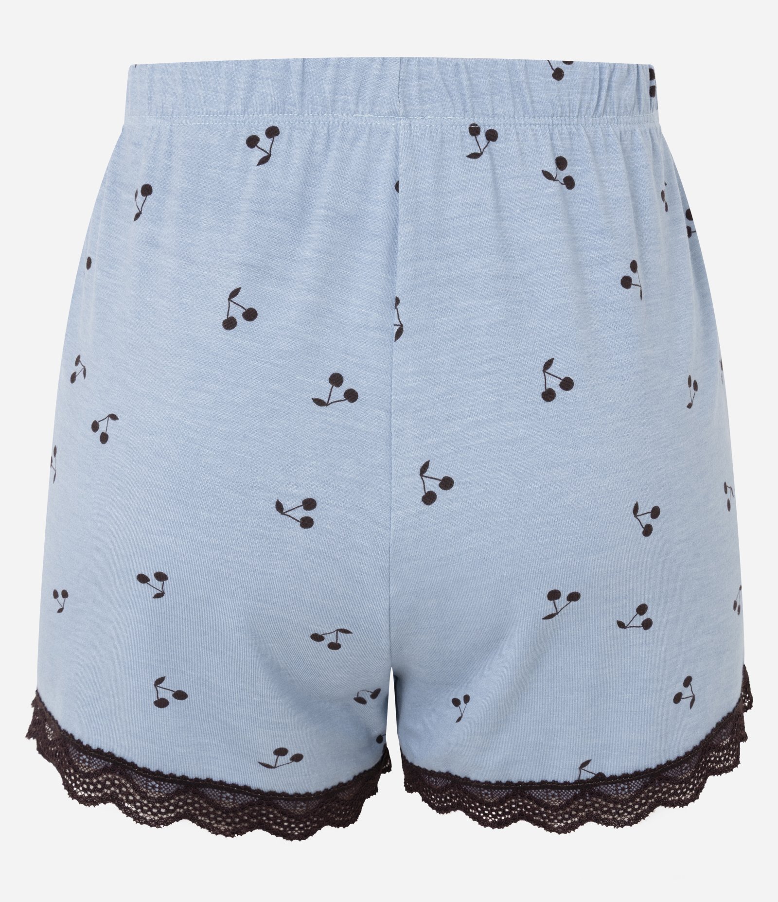Short de Pijama em Viscolycra com Estampa de Cerejas Azul 3