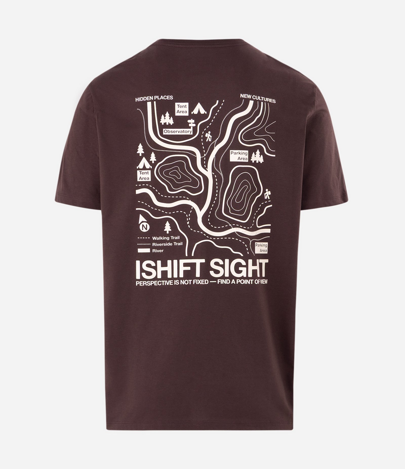 Camiseta Comfort em Algodão Peruano com Estampa Mapa Marrom 5
