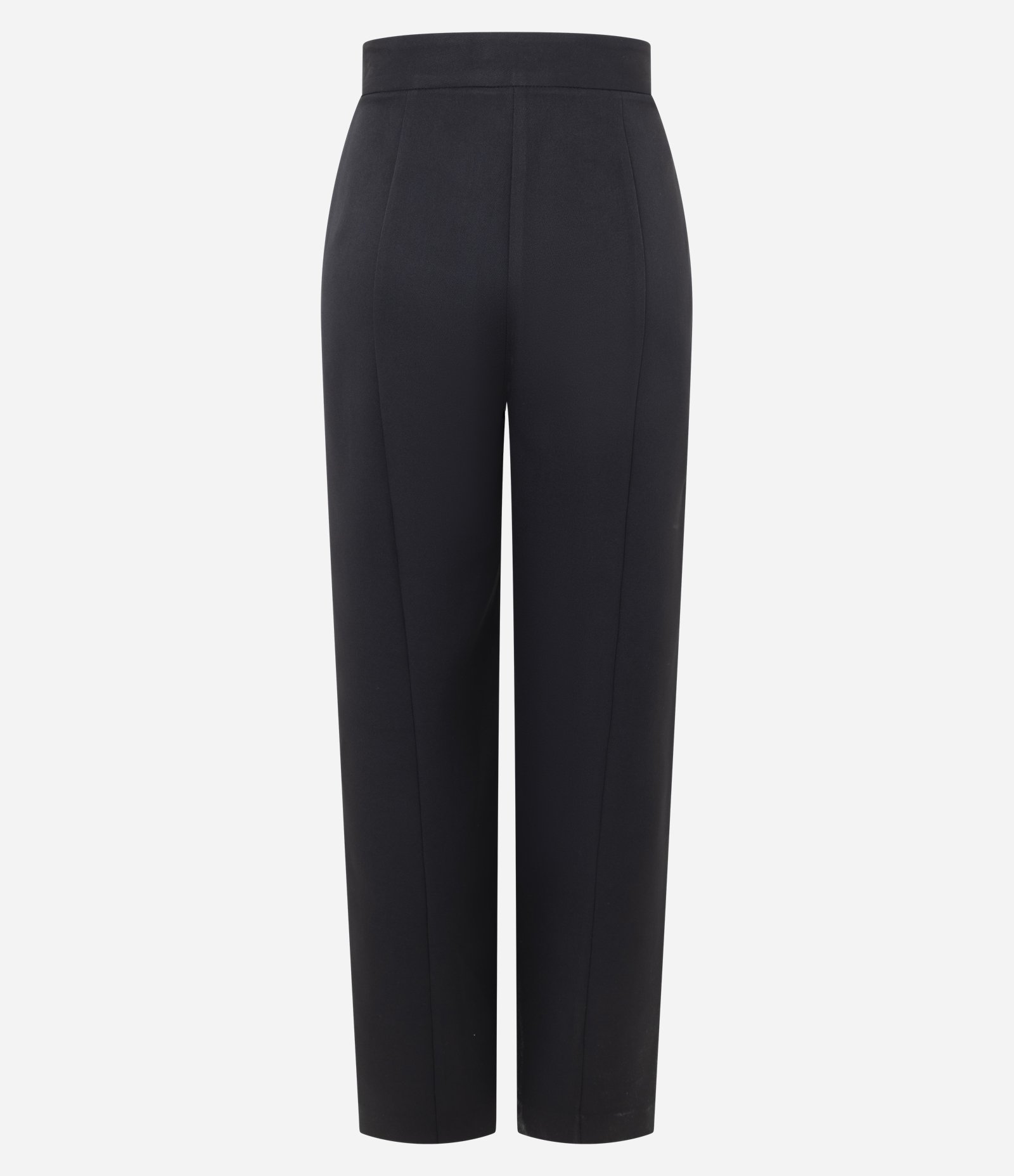 Calça Reta Alfaiatada em Crepe Preto 5