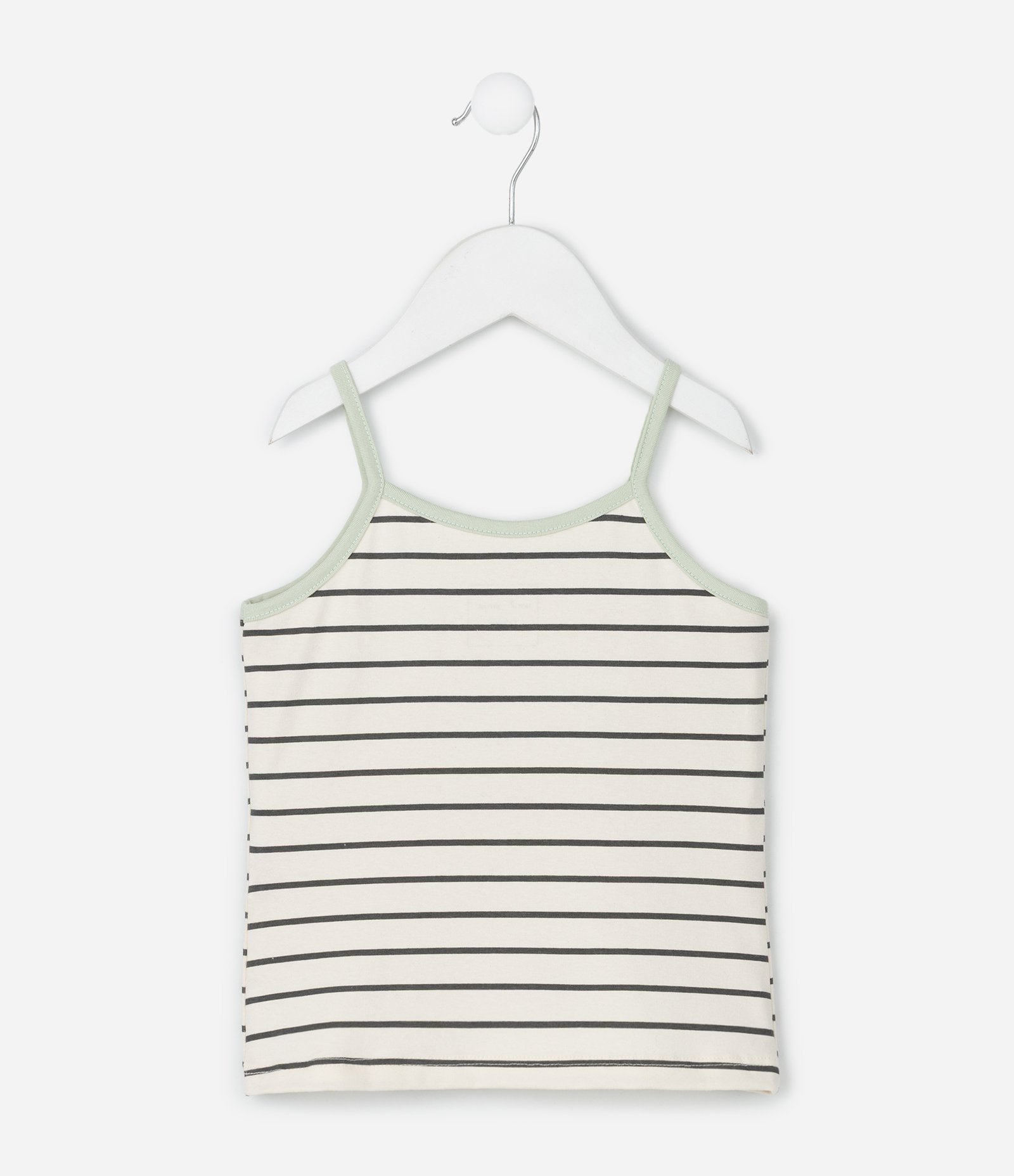 Blusa Infantil Listrada com Estampa Flor e Alcinha – Tam 1 a 5/6 Anos Off White/Preto 3