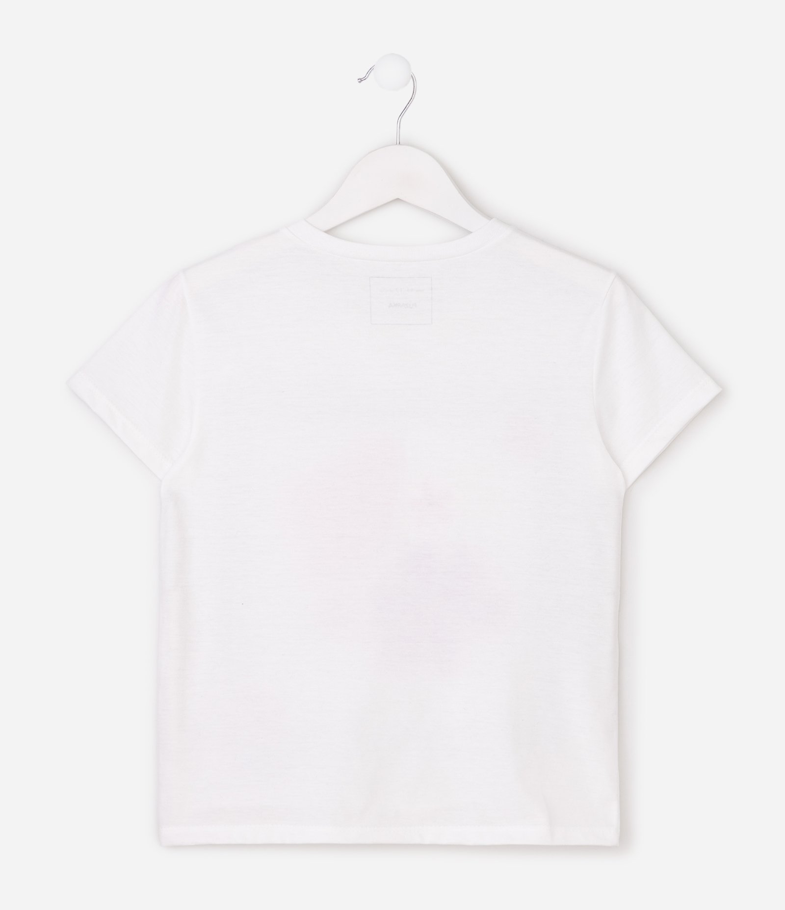Camiseta Manga Curta Floral Aquarelada - Tam 5 a 16 Anos Branco 3