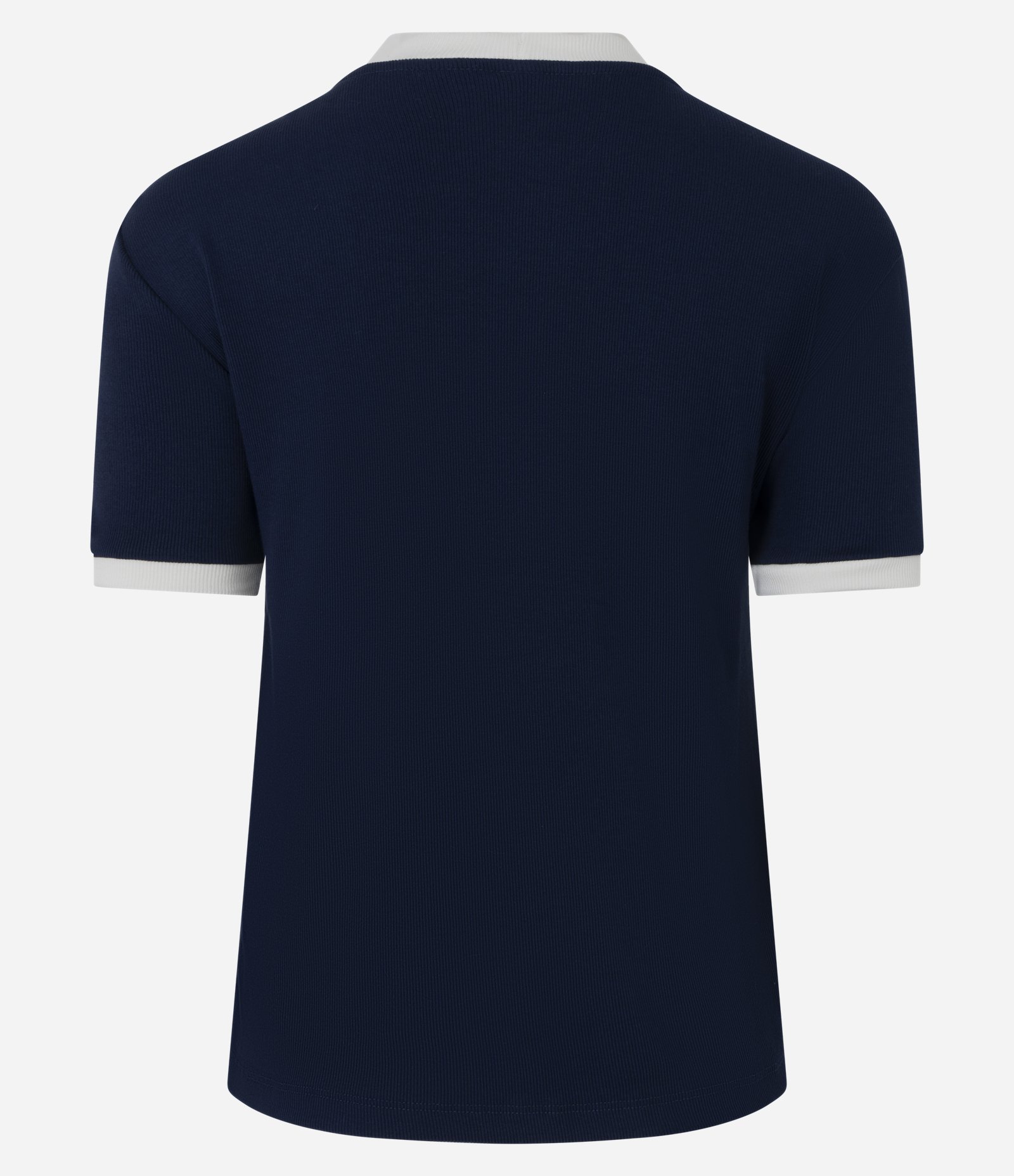Blusa Manga Curta em Ribana Com Botões no Ombro Azul 3