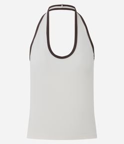 Blusa Frente Única em Ponto Roma com Contraste