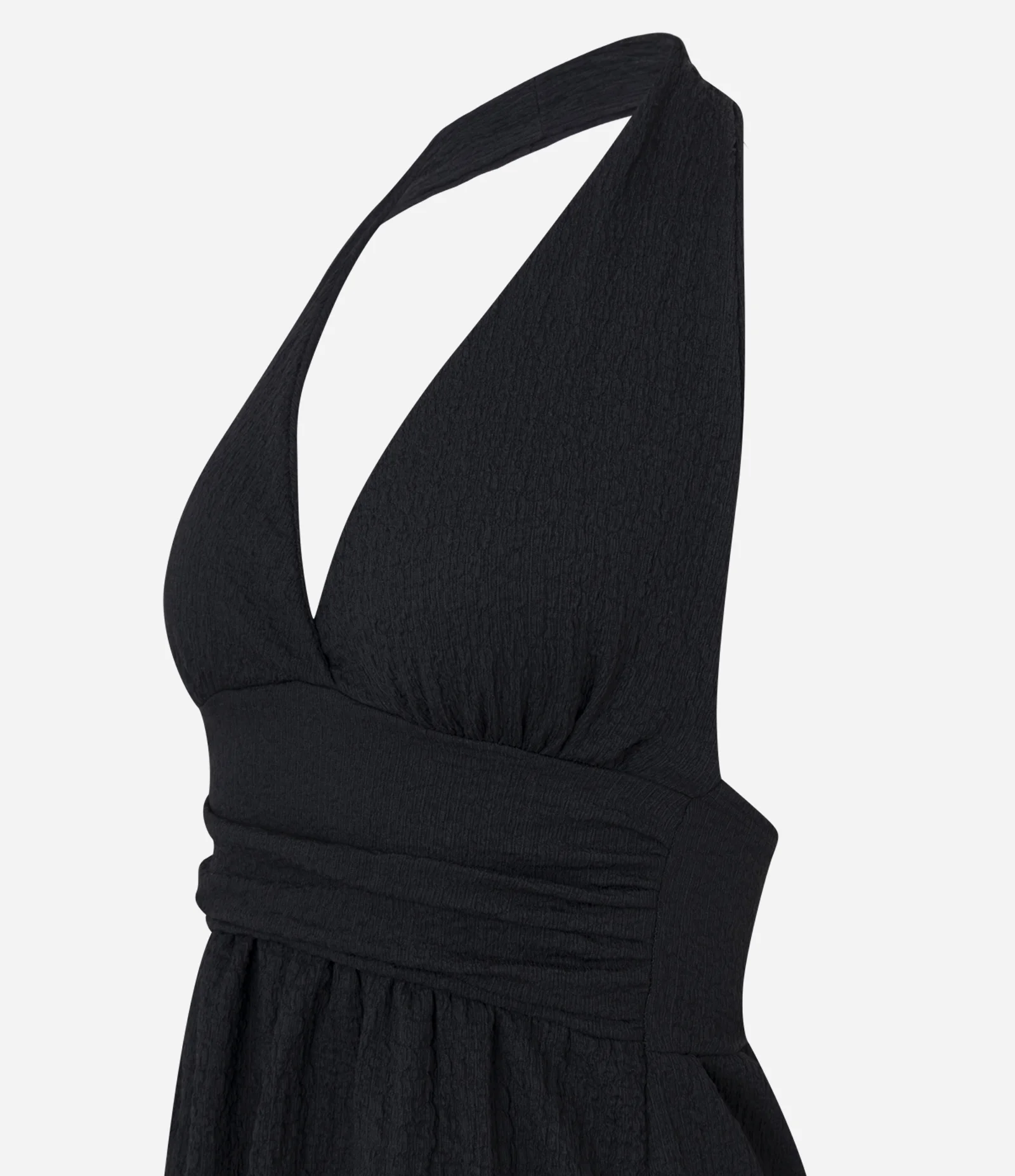 Vestido Curto Frente Única com Texturização Preto 2