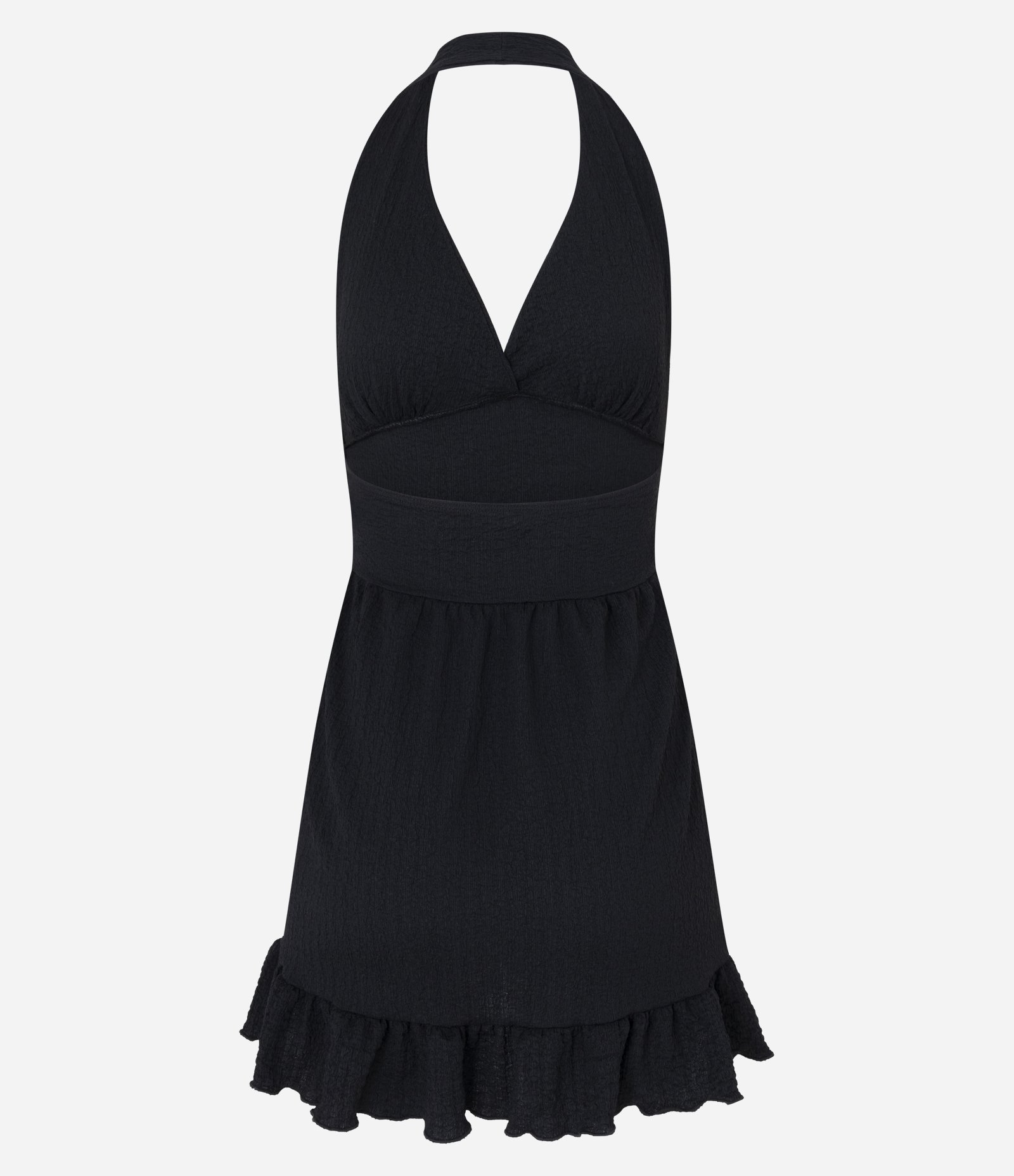 Vestido Curto Frente Única com Texturização Preto 3