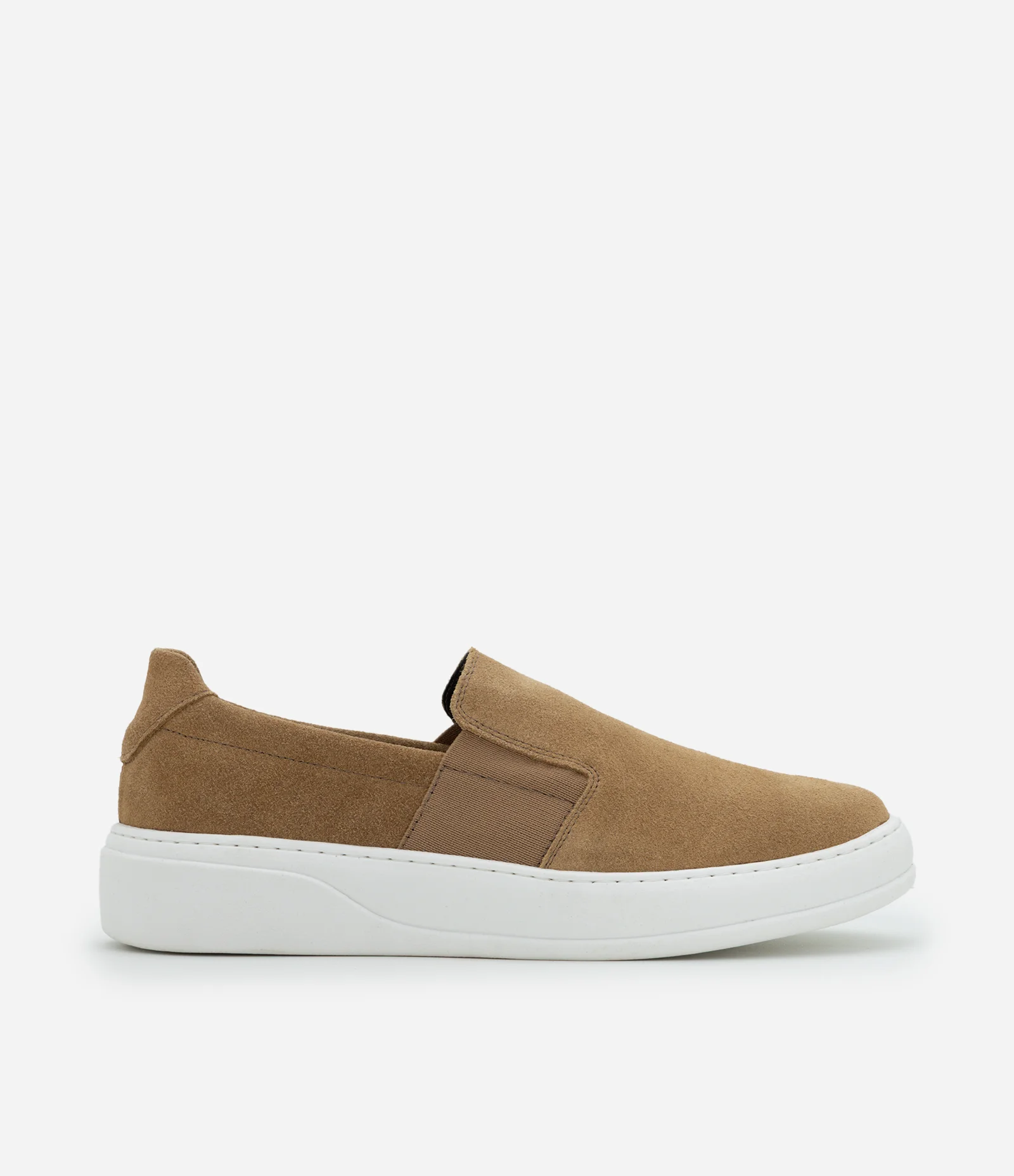 Tênis Masculino Slip On em Camurça Bege 1