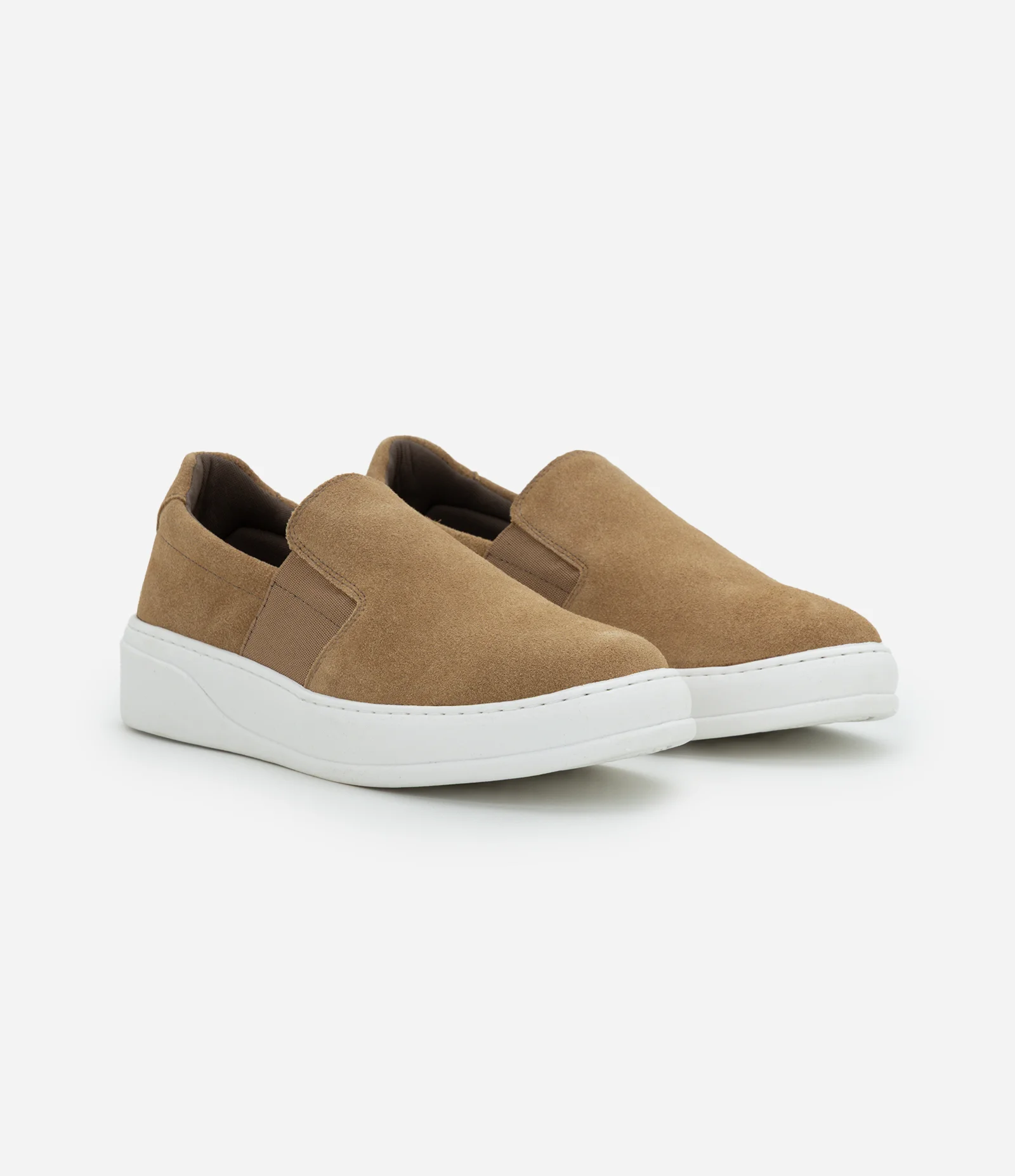 Tênis Masculino Slip On em Camurça Bege 2