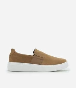 Tênis Masculino Slip On em Camurça