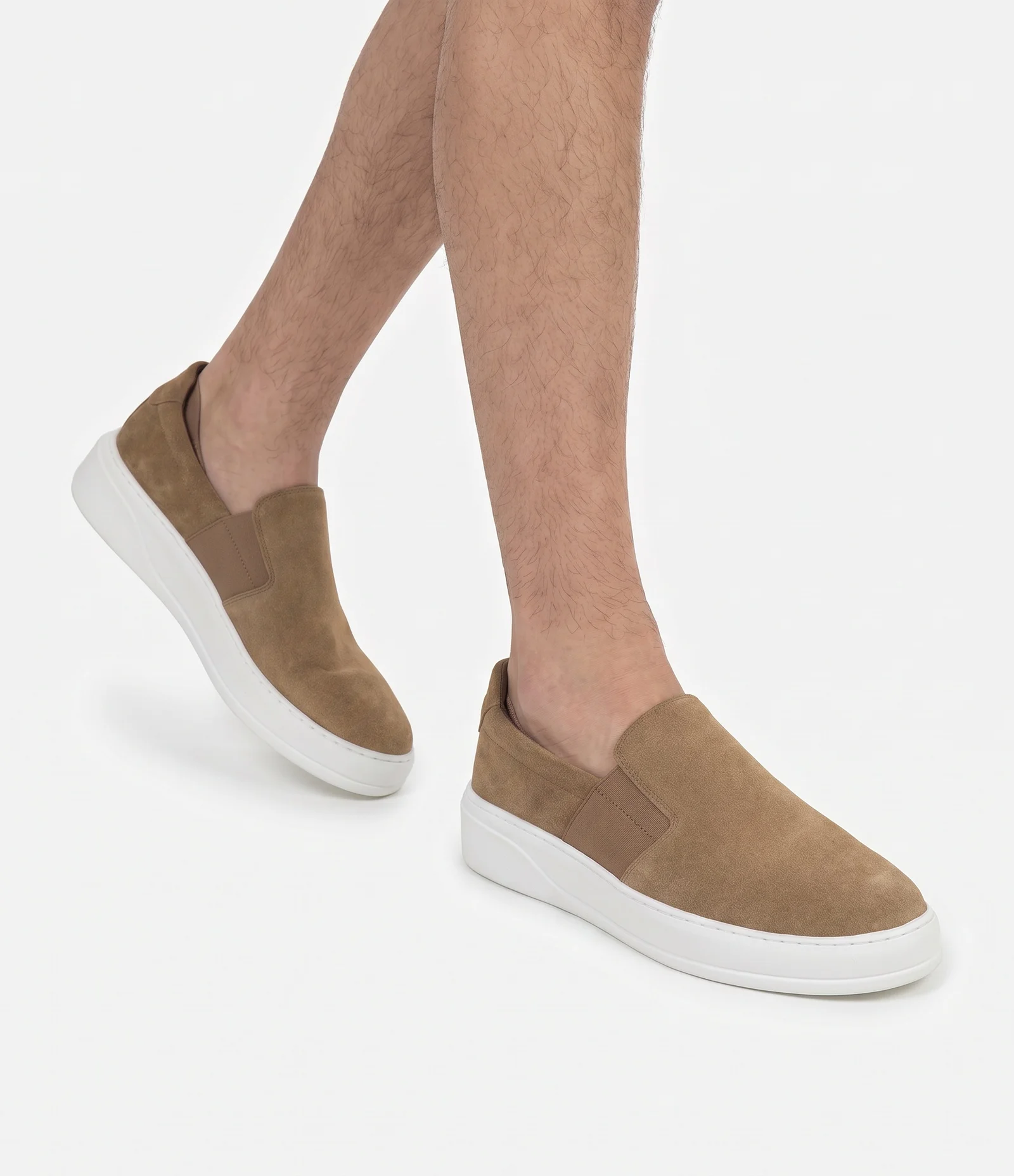Tênis Masculino Slip On em Camurça Bege 2