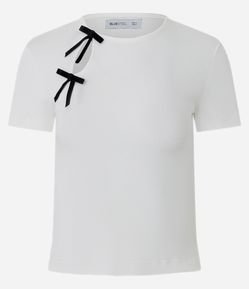 Blusa em Ribana com Detalhe de Lacinhos