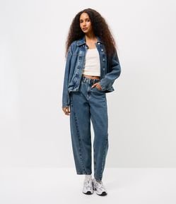 Calça Balloon em Jeans com Cintura Alta