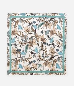 Lenço em Cetim com Estampa Floral