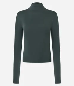 Blusa em Poliamida com Gola Alta