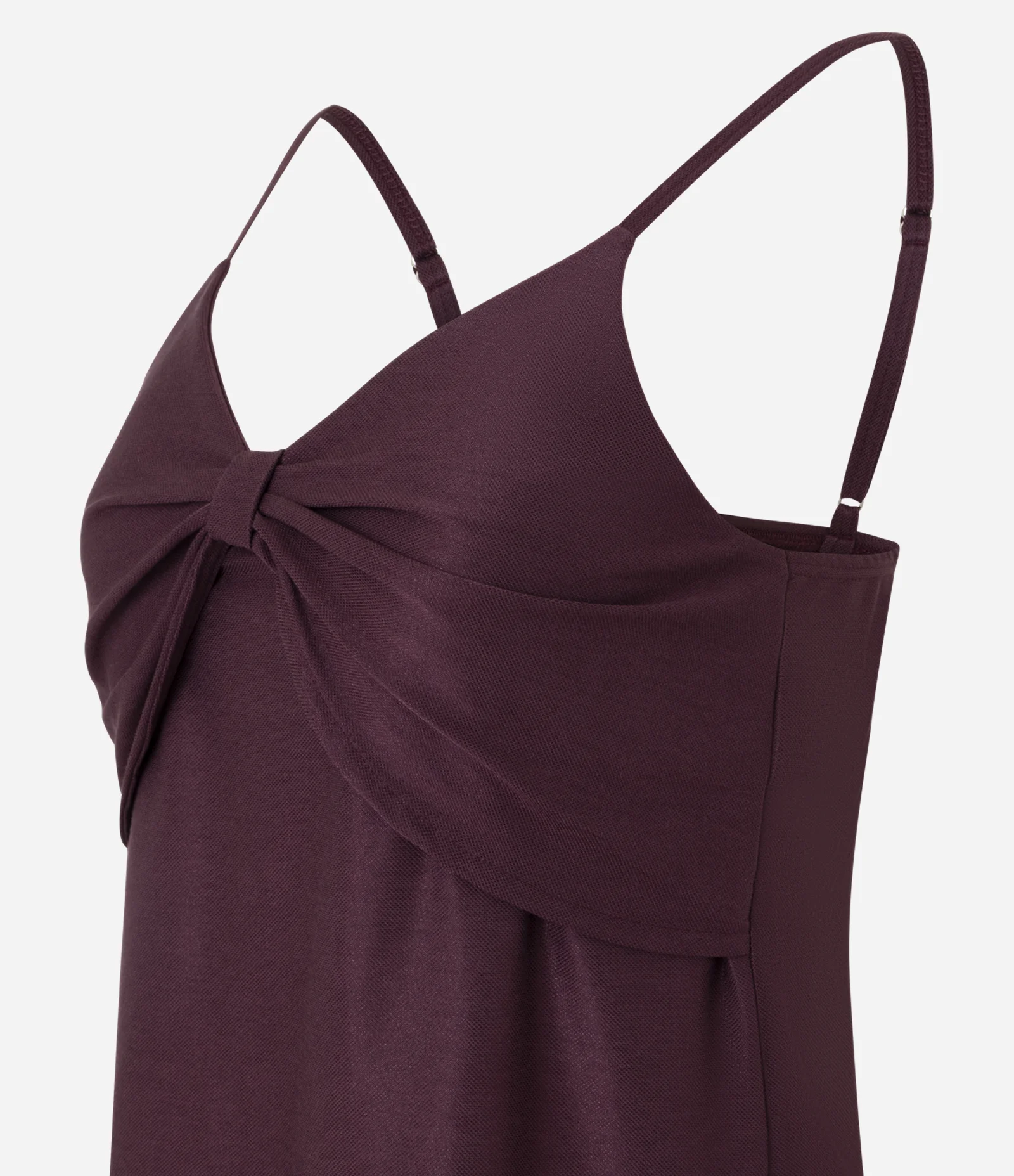 Pijama Curto em Viscose com Laço no Busto Vinho 2