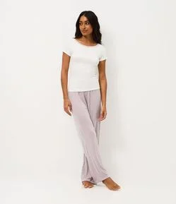 Pijama Longo em Ribana com Gatinho de Strass