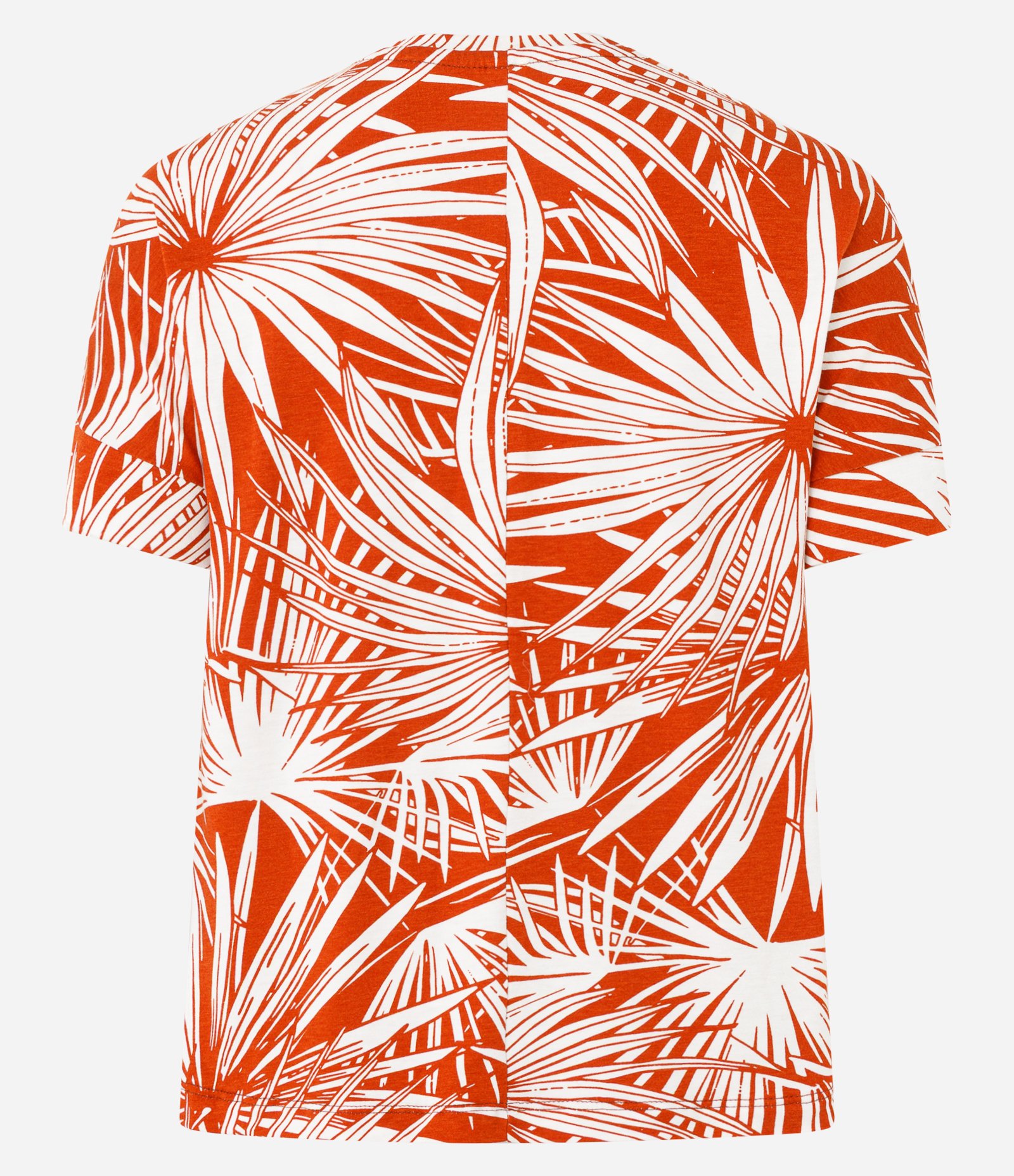 Blusa em Viscose com Estampa de Folhagem Laranja 2