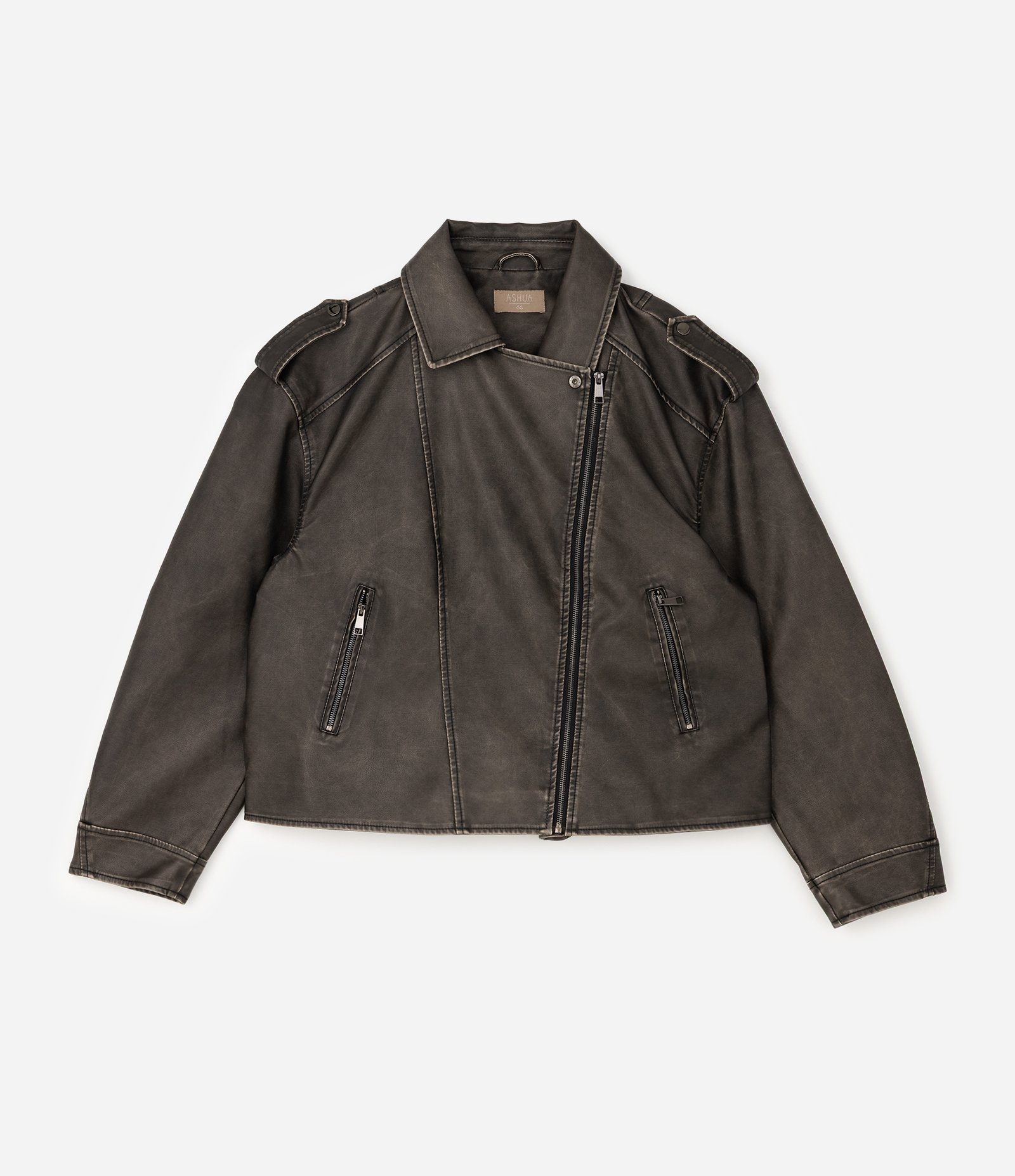 Jaqueta PU Biker Oversized Curve & Plus Size Preto 6