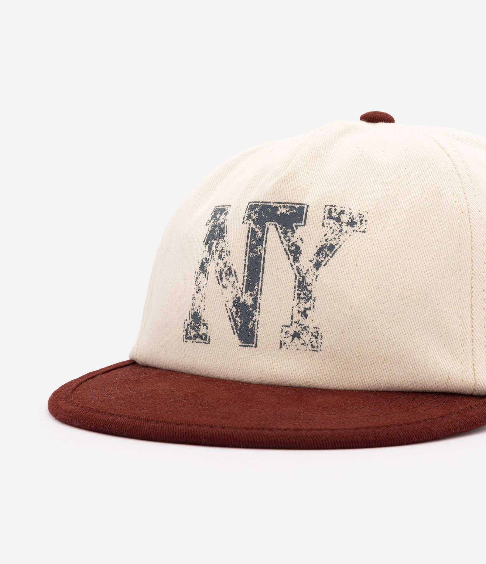 Boné Aba Curta NY Lettering Algodão Off White 5