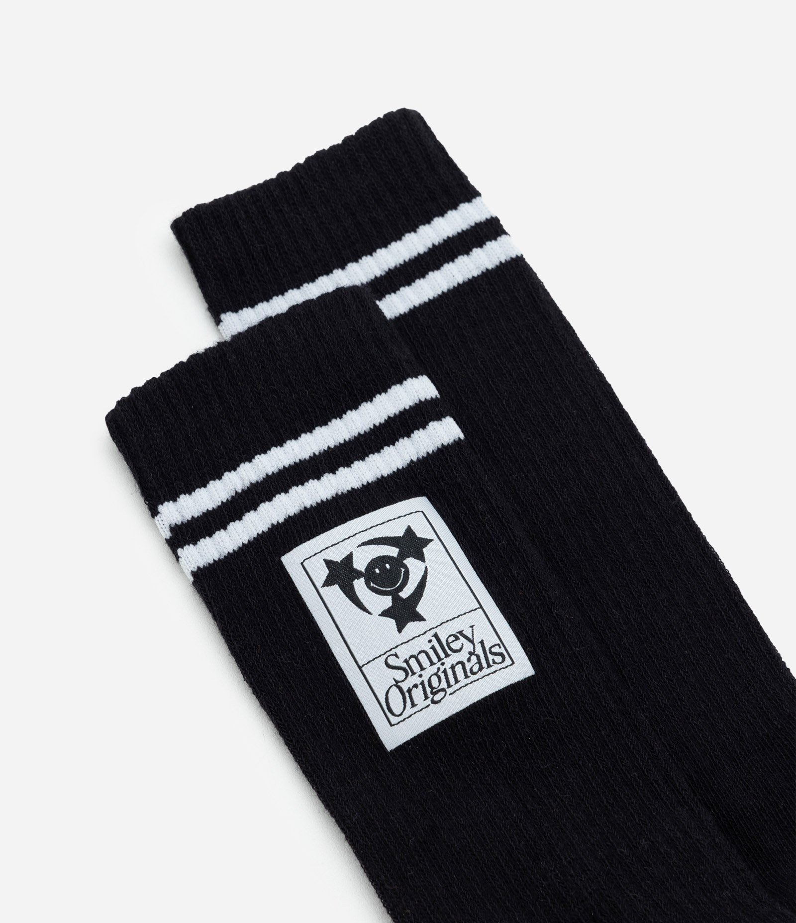 Meia Cano Alto em Algodão com Estampa Smiley Preto 4