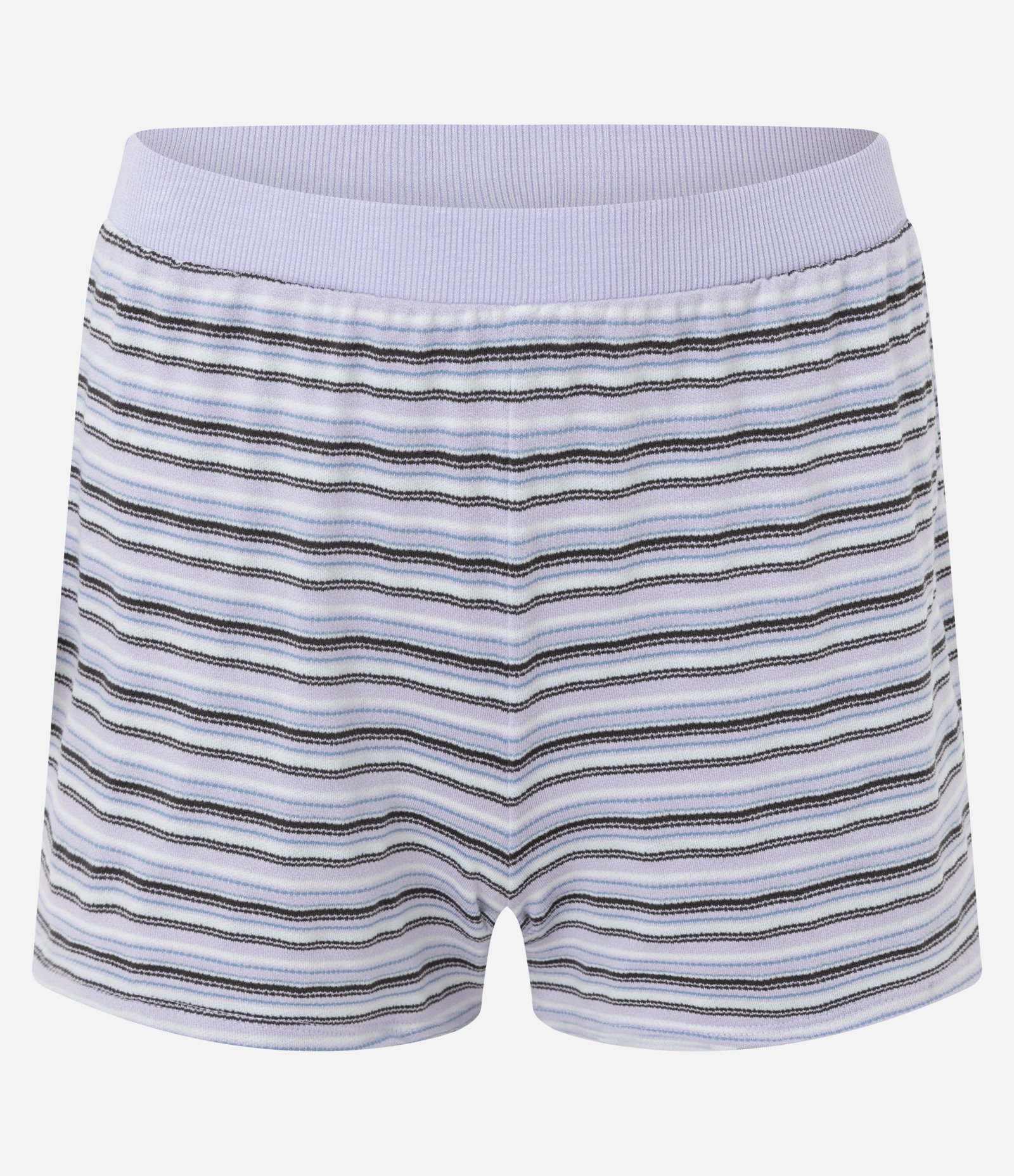 Pijama Curto em Viscolycra com Estampa de Listras Fio Tinto Lilás 8