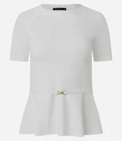 Blusa com Barra Peplum e Cintinho