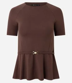 Blusa com Barra Peplum e Cintinho