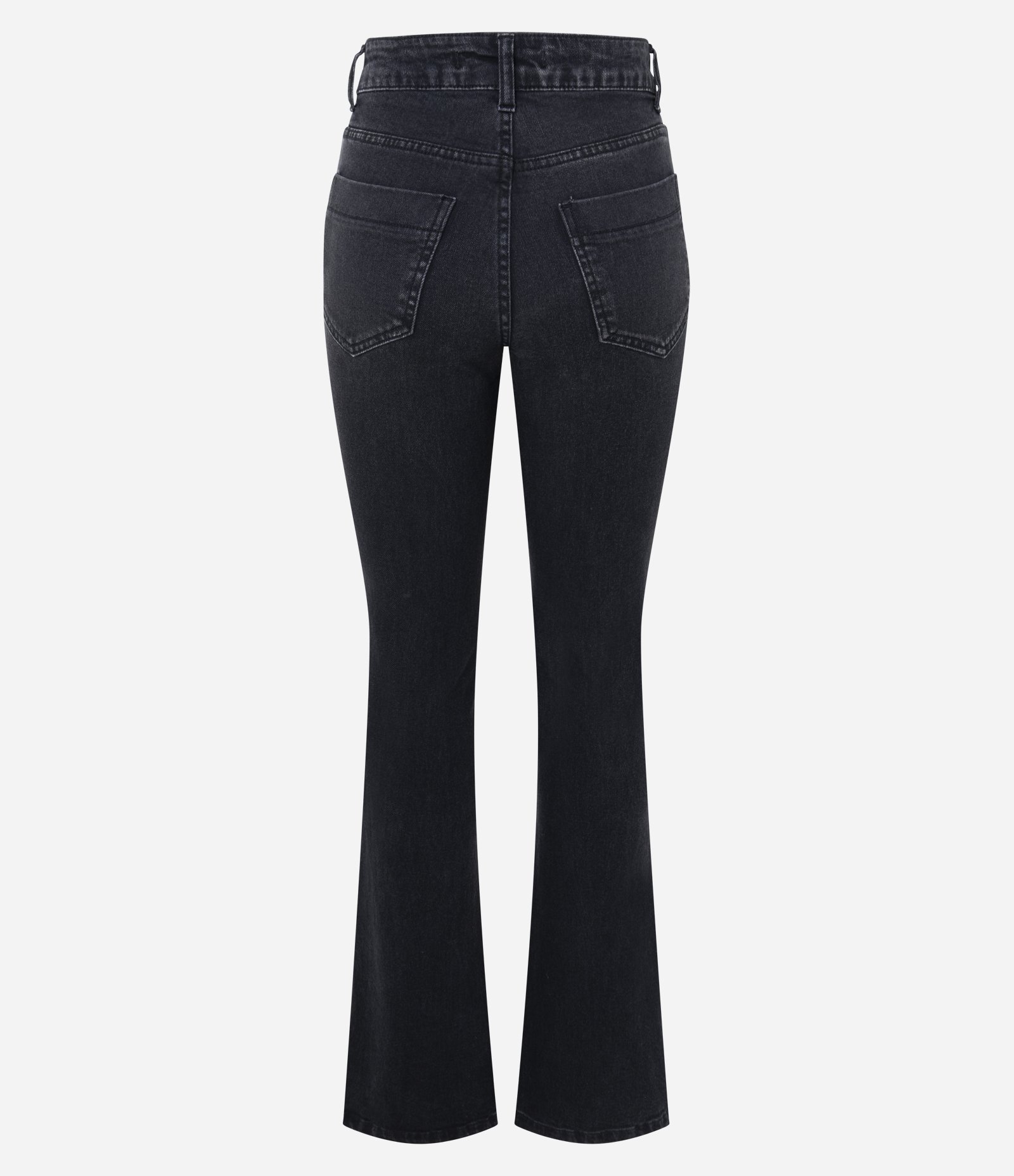 Calça Bootcut Jeans com Elastano e Bolso Relógio Preto 2
