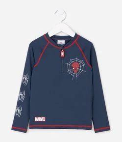 Camiseta Infantil Homem Aranha Proteção UV Estampa Personagem - Tam 4 a 10 Anos