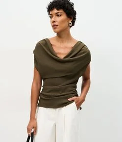 Blusa Ombro a Ombro com Drapeado