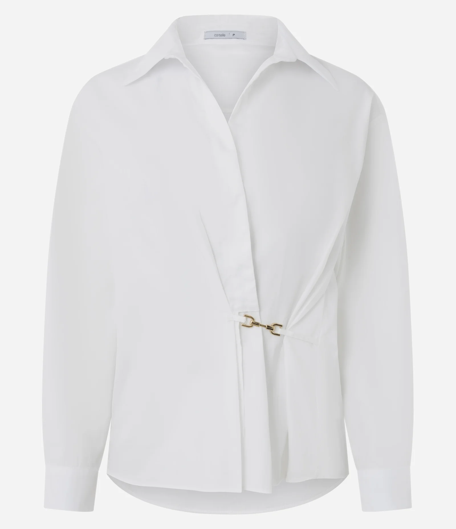 Camisa em Tricoline com Aviamento na Cintura Branco 4