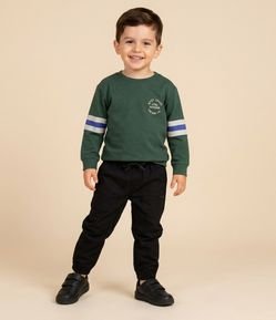 Camiseta Infantil Manga Longa Listrada com – Tam 1 a 6 Anos