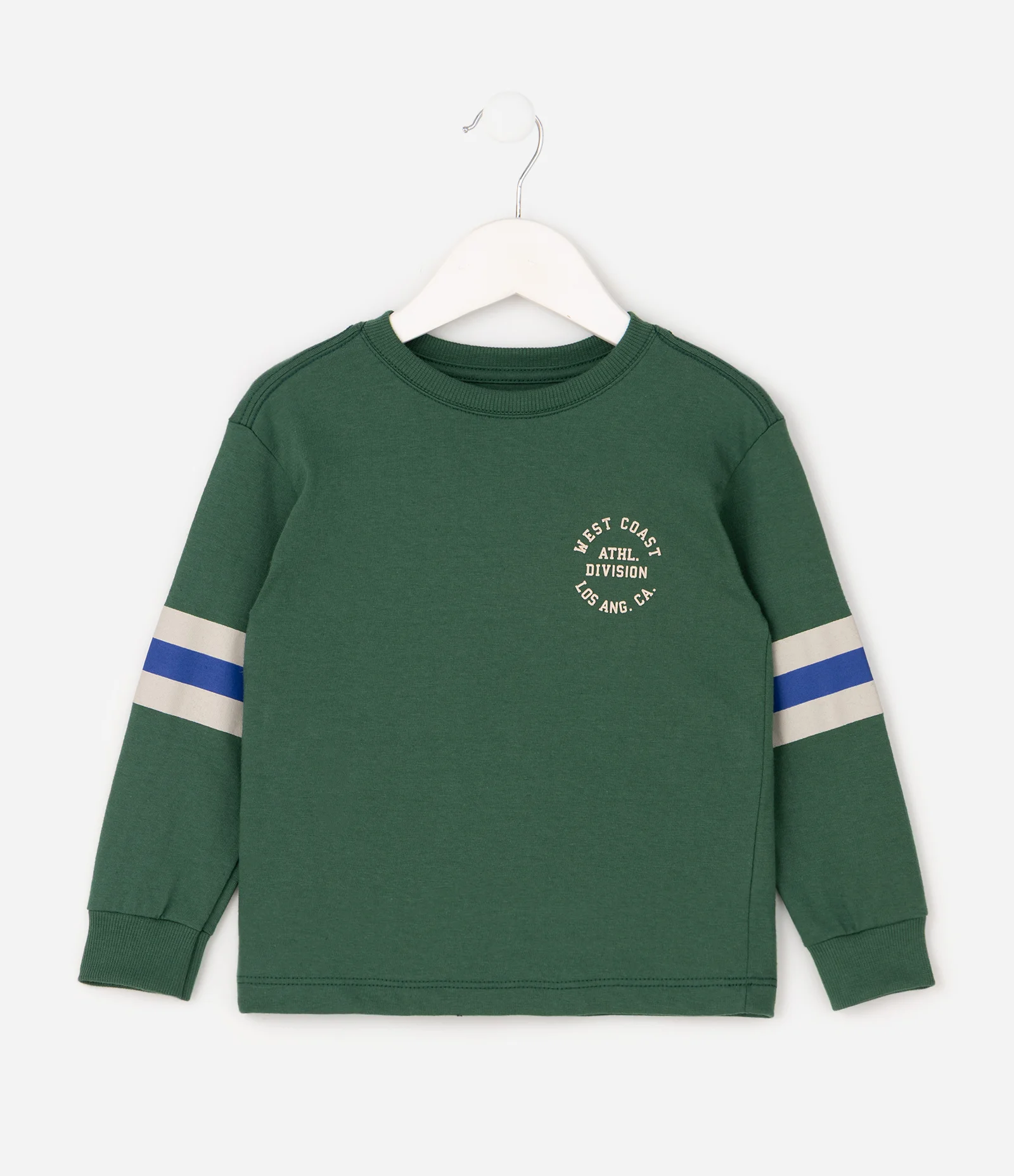 Camiseta Infantil Manga Longa Listrada com – Tam 1 a 6 Anos Verde 2