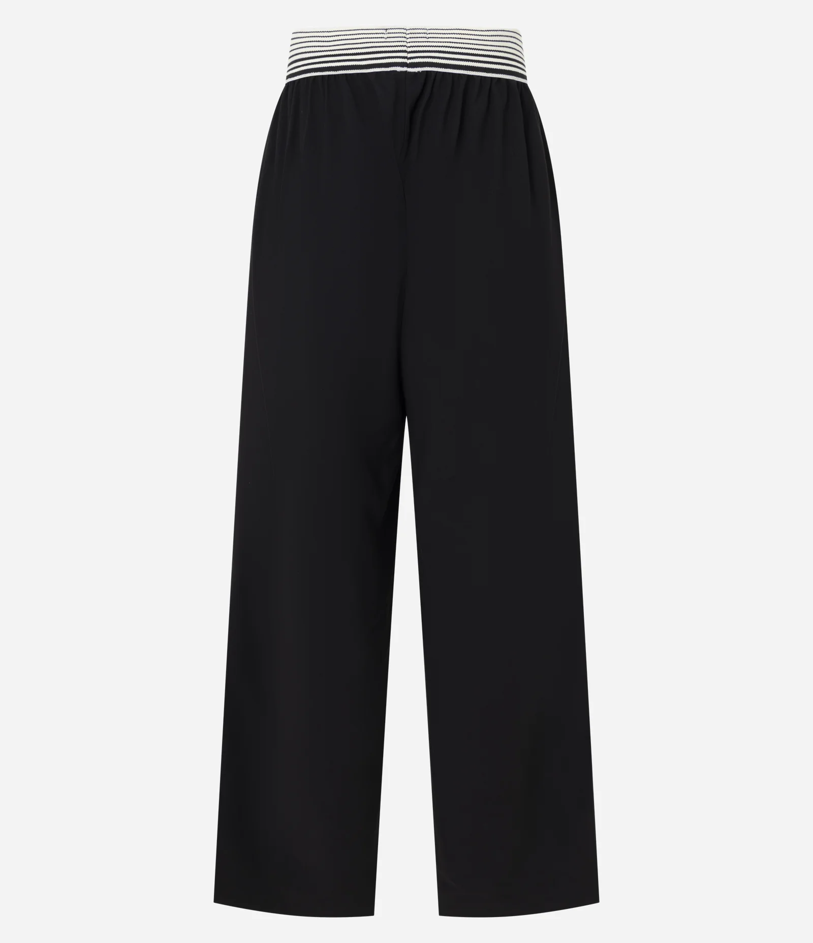 Calça Reta Alfaiatada com Cós Listrado Preto 2