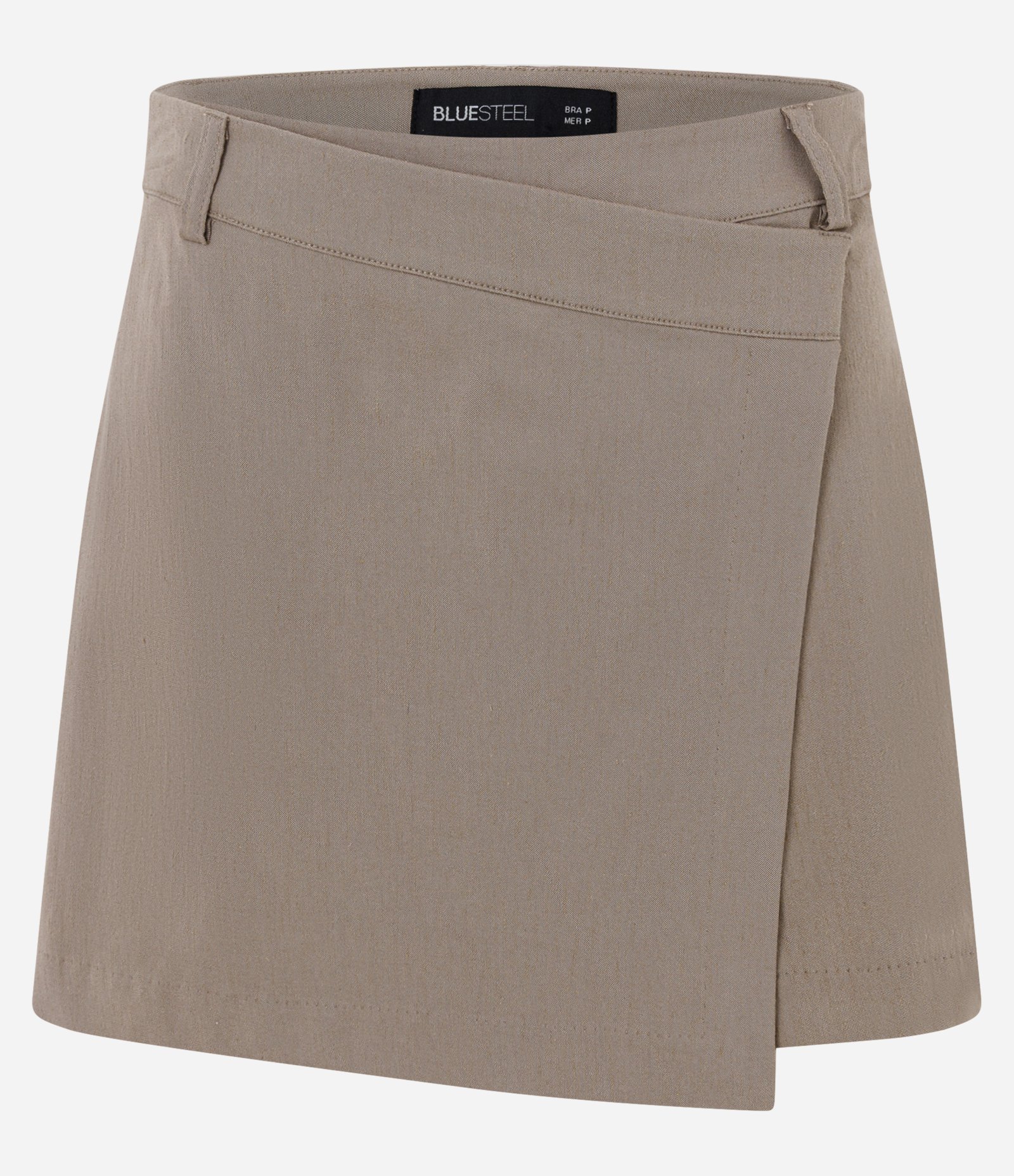 Short Saia em Bengaline com Frente Assimétrica Bege 5