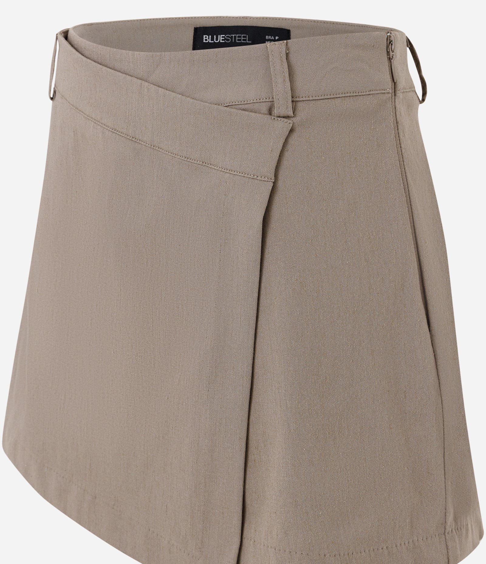 Short Saia em Bengaline com Frente Assimétrica Bege 6