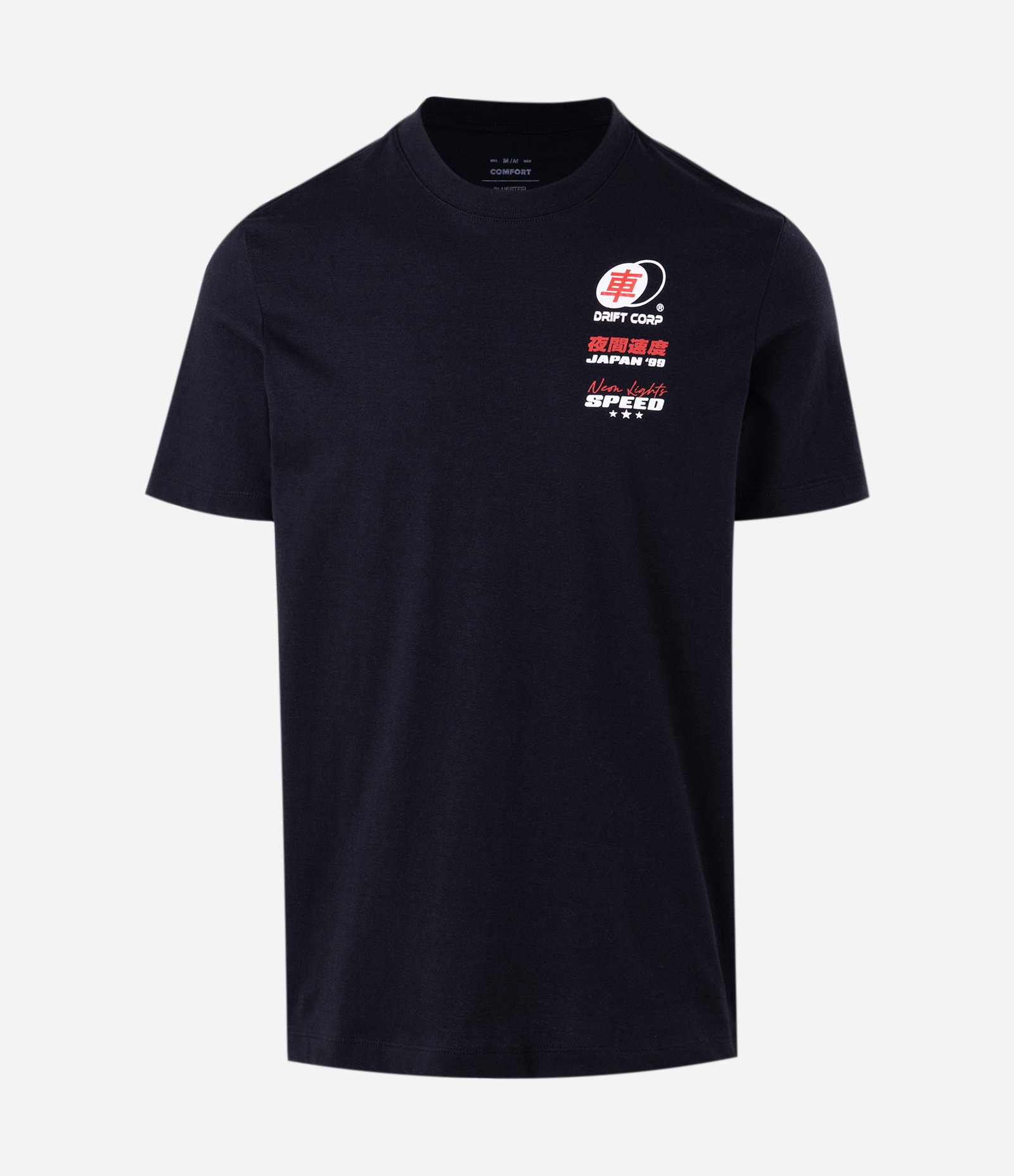 Camiseta Comfort Manga Curta em Algodão com Estampa Drift Tokyo Preto 5